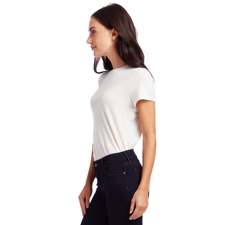 Women wearing Blanco vintage Fitted Crew Marcy Tee
