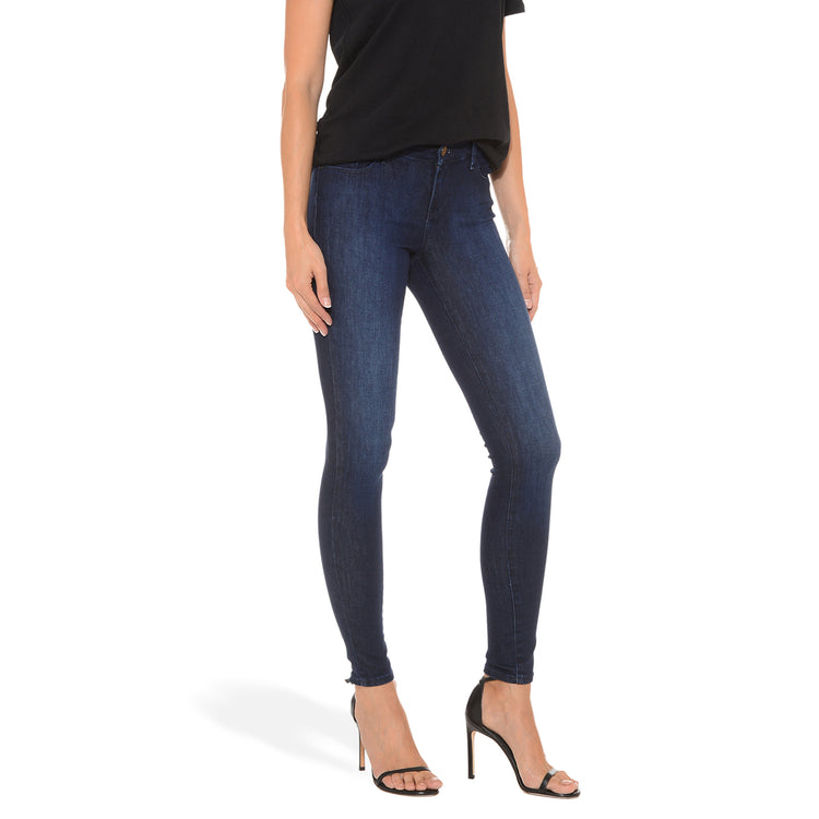 Women wearing Medium/Dark Blue Mid Rise Skinny Grove Jeans