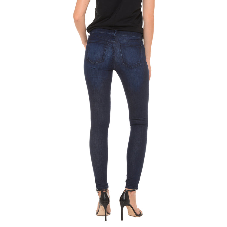 Women wearing Medium/Dark Blue Mid Rise Skinny Grove Jeans