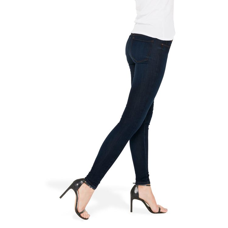Women wearing Faded Medium/Dark Blue Mid Rise Skinny Jane Jeans