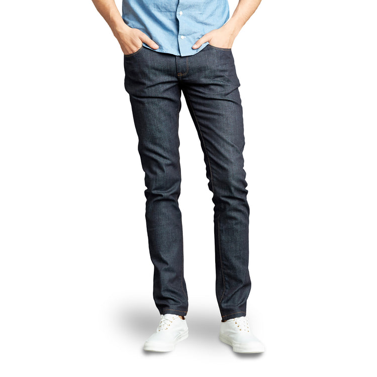 Men wearing Bleu Foncé Skinny Mosco Jeans