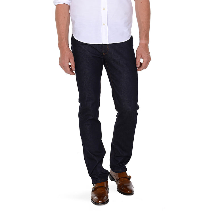 Men wearing Dark Blue Slim Oliver Jeans