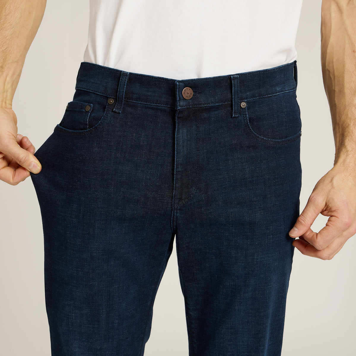 Men wearing Medium/Dark Blue Straight Crosby Jeans