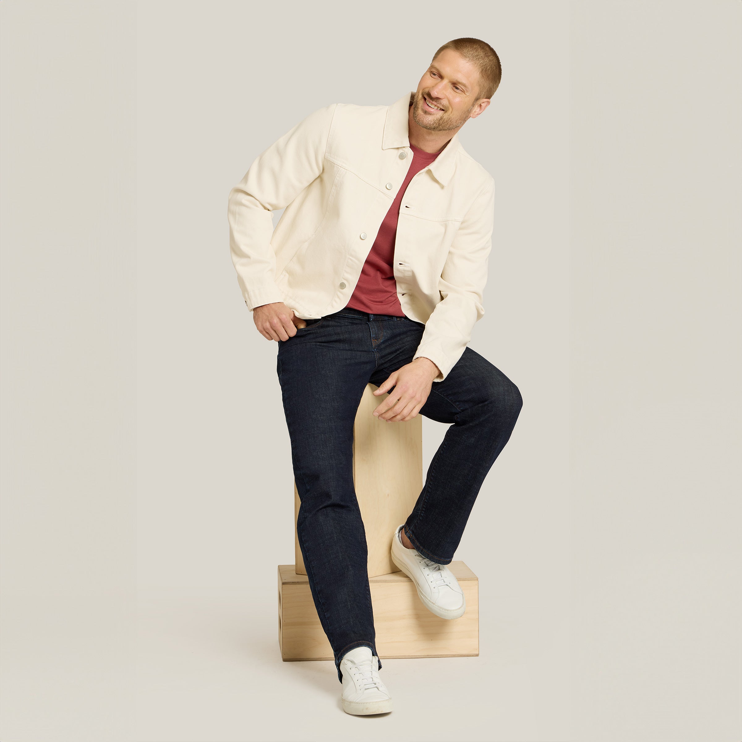 Men wearing Azul oscuro Straight Wooster Jeans