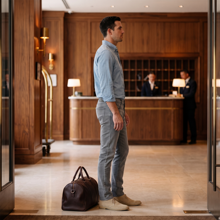 Men wearing Gris claro Slim Stone Jeans