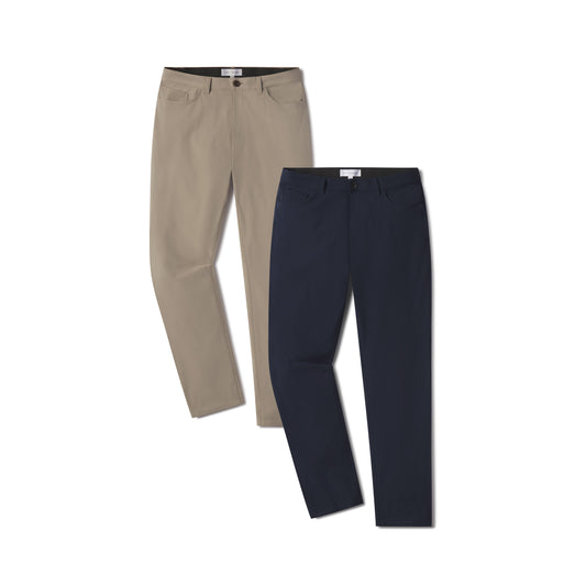 5 Pocket Travel Pants 2-Pack Navy/Khaki Travel pants