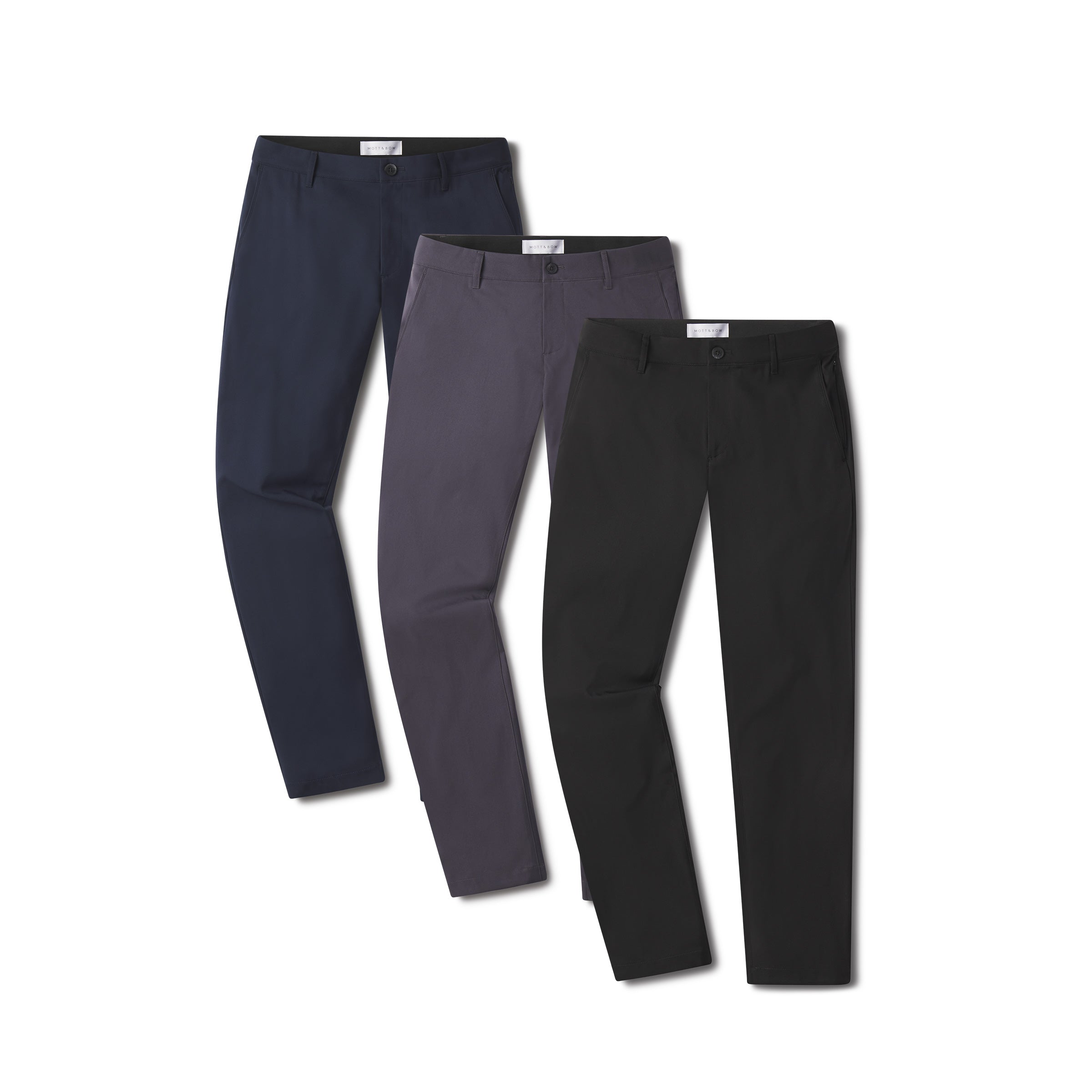 Men wearing Granite/Navy/Black 5 Pocket Travel Pants 3-Pack pants