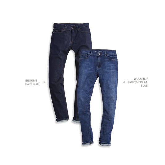 Slim Broome Dark Blue and Slim Wooster Light/Medium Blue 2-Pack Jeans Light/Medium Blue / Light Blue bdl2_men_slim_dynamic_stretch jeans