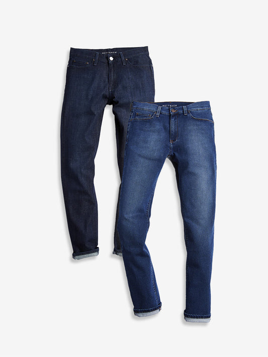 Slim Crosby and Slim Oliver 2-Pack Jeans Medium/Dark Blue / Light/Medium Blue fabric jeans