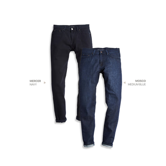 Slim Mercer and Slim Mosco 2-Pack Jeans Navy / Medium Blue fabric jeans