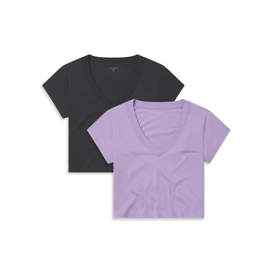 Everyday Cotton Deep V-Neck Tee 2-Pack  V-Neck tees