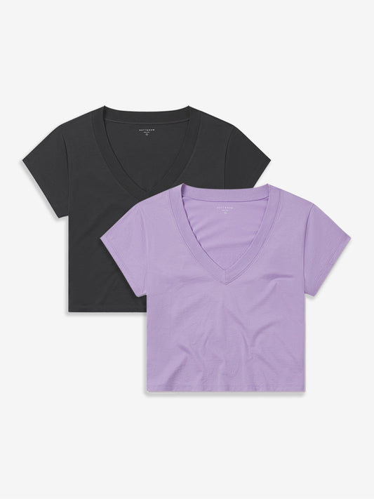 Everyday Cotton Deep V-Neck Tee 2-Pack  V-Neck tees