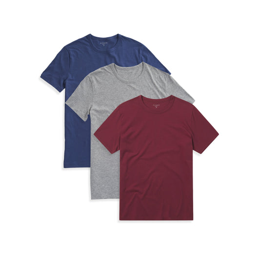 Classic Crew Driggs 3-Pack Brick Red/Heather Gray/Baltic Blue bdl3_men_crew_tee tees