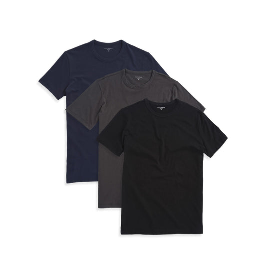 Classic Crew Driggs 3-Pack Navy/Dark Gray/Black Crew tees