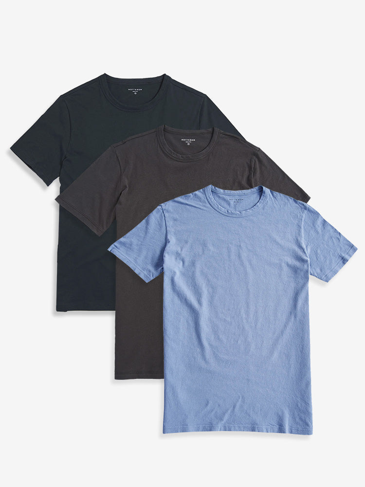  wearing Pine/Dark Gray/California Blue Classic Crew Driggs 3-Pack