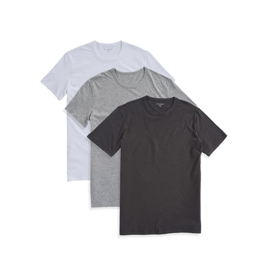 Classic Crew Driggs 3-Pack White/Heather Gray/Dark Gray Crew tees