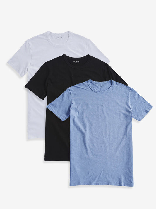 Classic Crew Driggs 3-Pack Black/White/California Blue Crew tees
