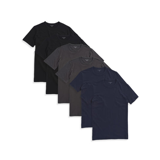 Classic Crew Driggs 6-Pack Navy/Dark Gray/Black Crew tees