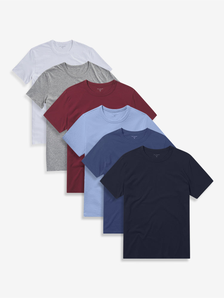  wearing White/Heather Gray/California Blue/Brick Red/Graphite Blue/Navy Classic Crew Driggs 6-Pack