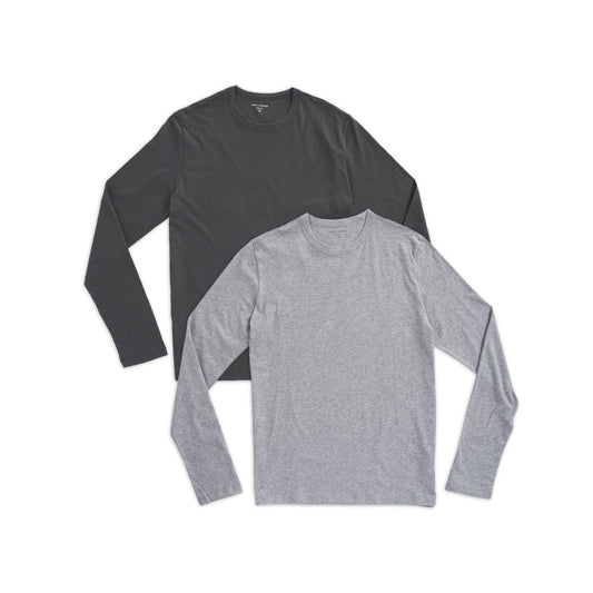 Long Sleeve Crew Tee Driggs 2-Pack Heather Gray/Dark Gray Crew tees