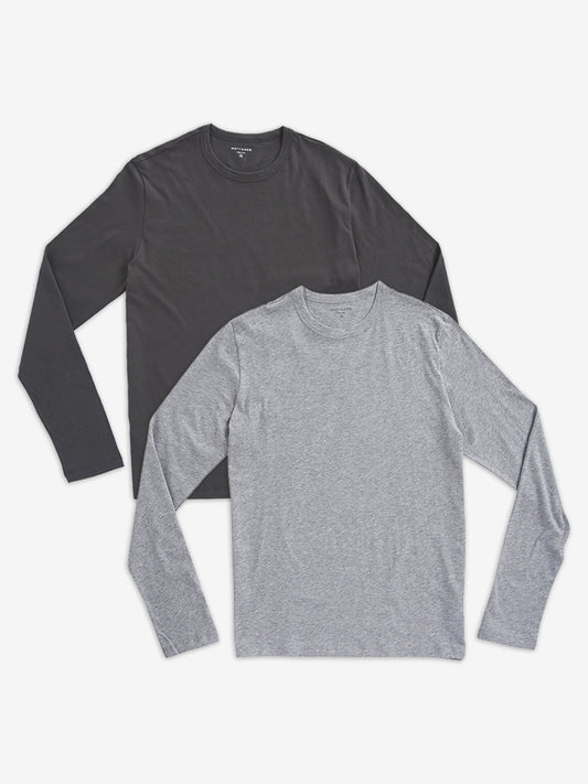 Long Sleeve Crew Tee Driggs 2-Pack Heather Gray/Dark Gray Crew tees
