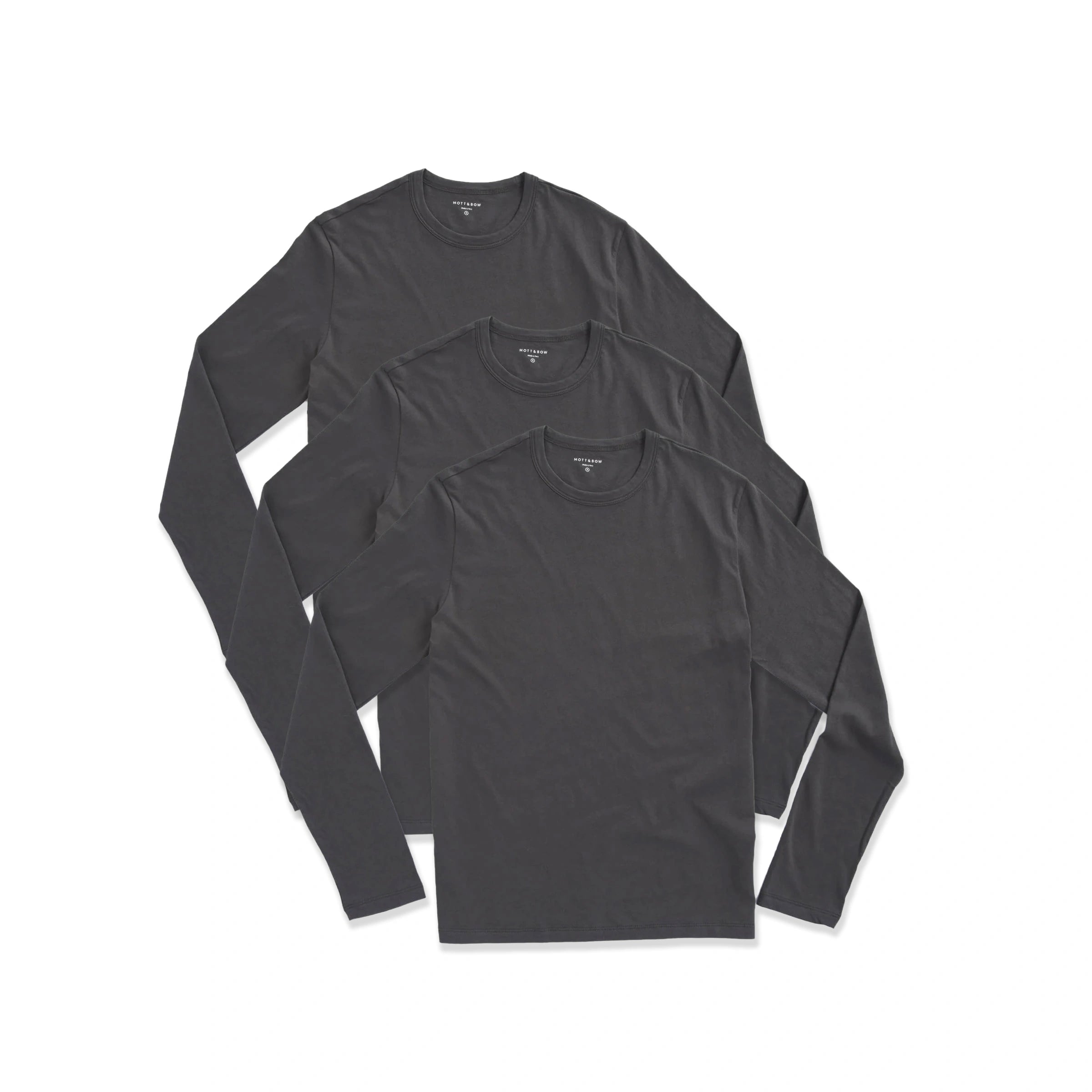 Men wearing Dark Gray Long Sleeve Crew Tee Driggs 3-Pack tees