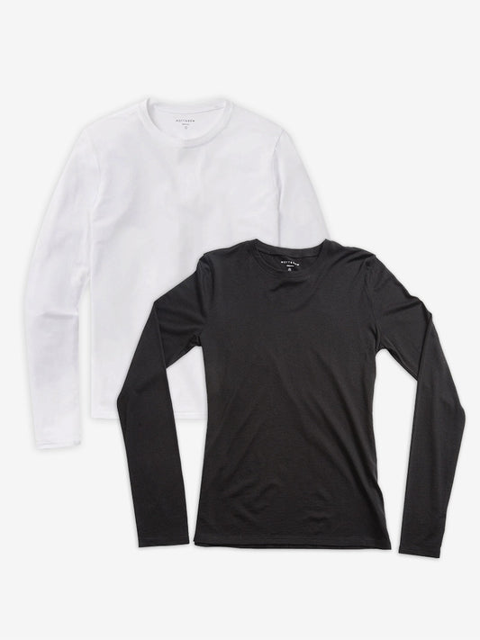 Long Sleeve Crew Tee Marcy 2-Pack Black/White bdl2_women_long_sleeve_crew_tee tees