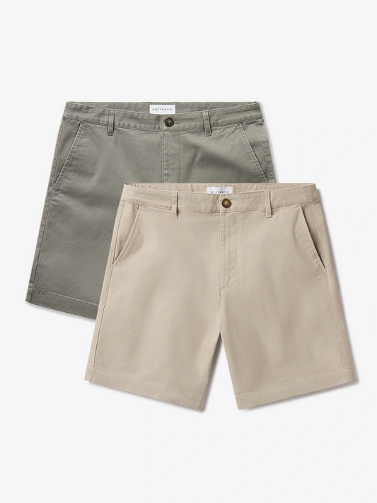 Stretch Chino Short 2-Pack Ecru/Light Sage Short shorts