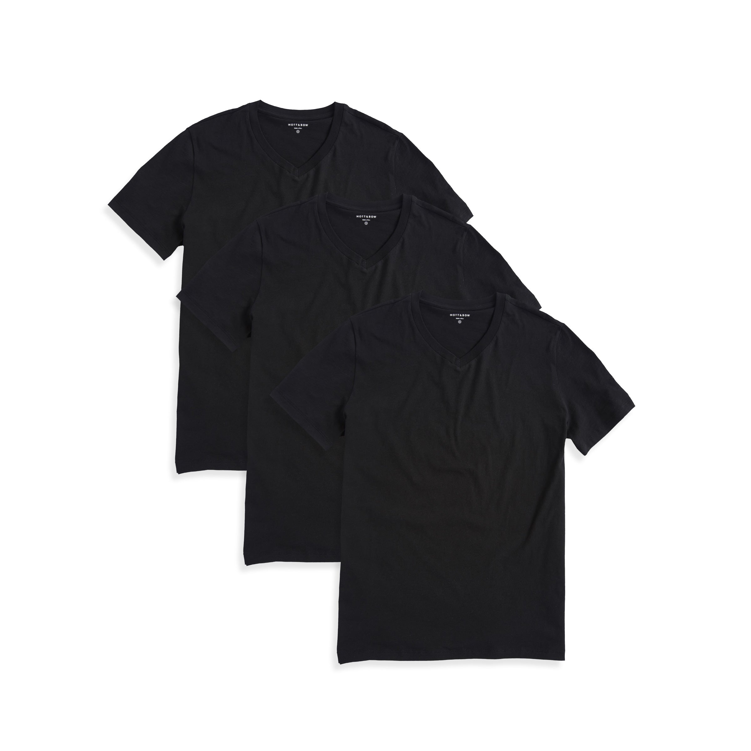 Men wearing Black Classic V-Neck Driggs 3-Pack tees