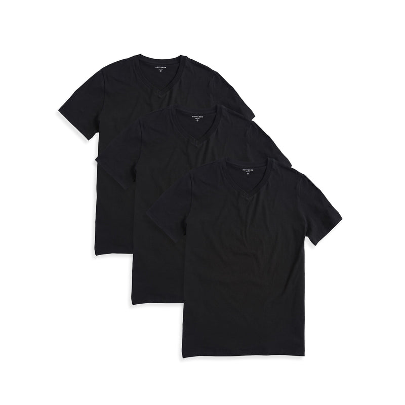 Men wearing Black Classic V-Neck Driggs 3-Pack tees