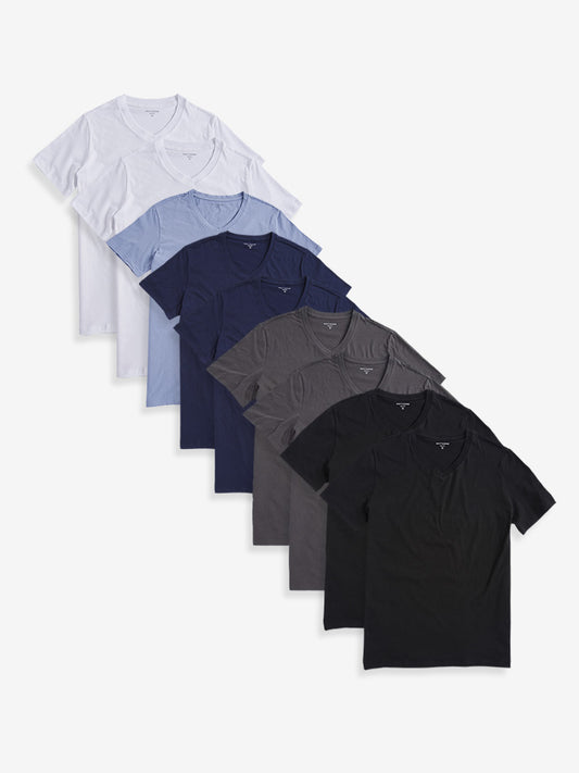 Classic V-Neck Driggs 9-Pack 2 Black/2 Dark Gray/2 Navy/California Blue/2 White V-Neck tees