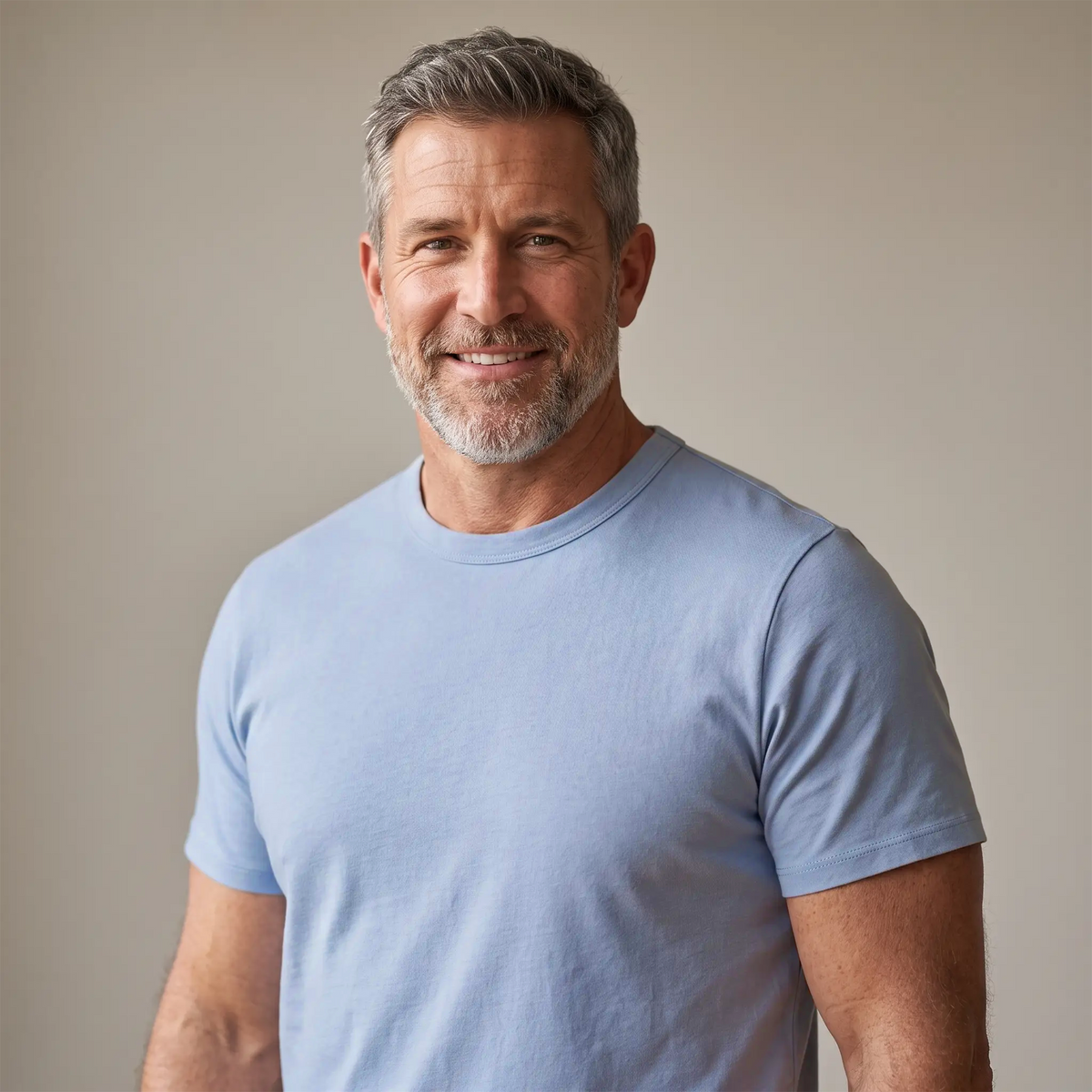Men wearing California Blue Classic Crew Driggs Tee