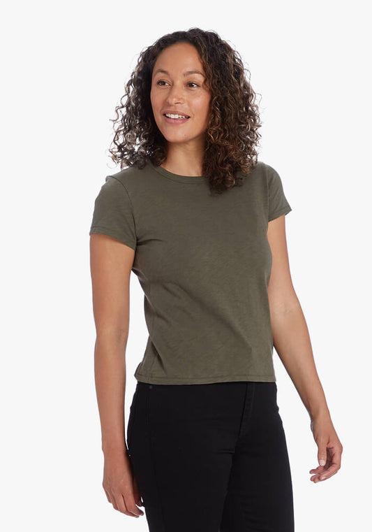 Classic Crew Slub Tee Verde militar Crew tees