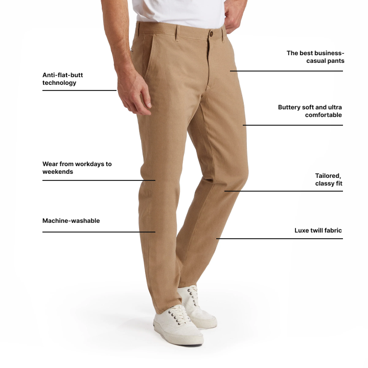 Men wearing Khaki Everyday Comfort Slim Chino Pants