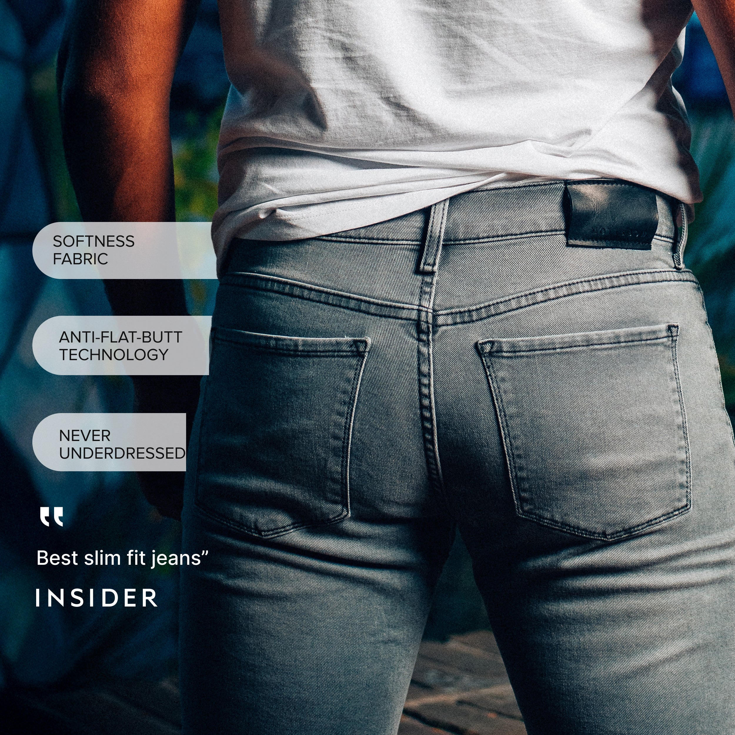 Men wearing Gris claro Slim Stone Jeans hombre