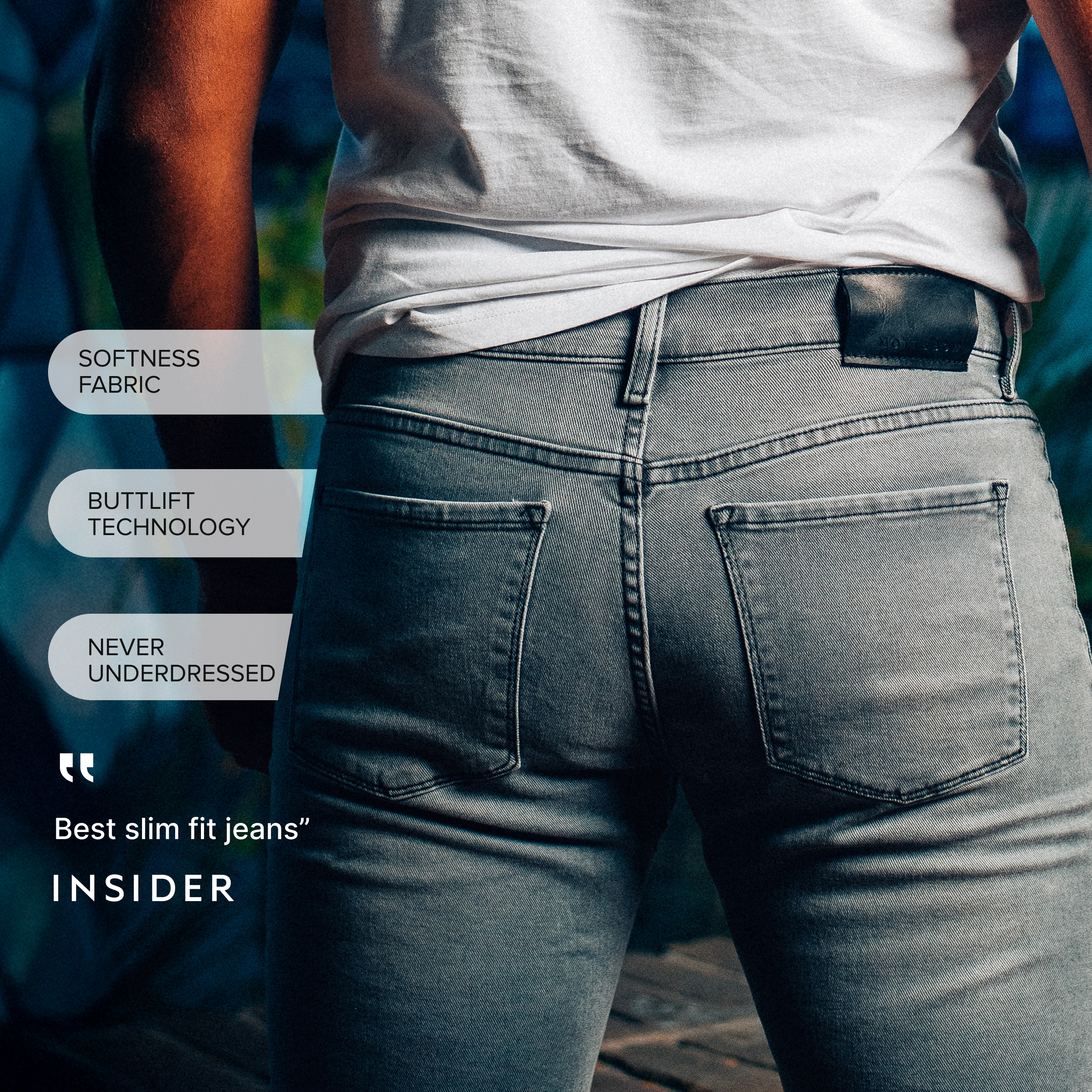 Men wearing Gris Clair Slim Stone Jeans