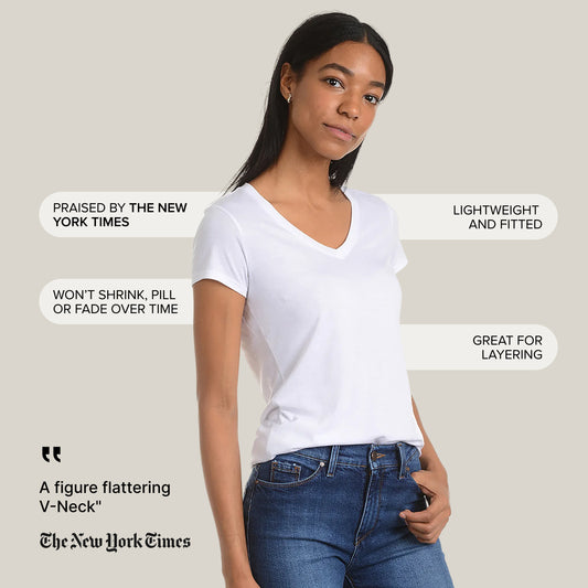 Fitted V-Neck Marcy Tee Blanc V-Neck tees