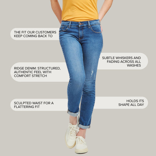 Slim Straight Ridge Jeans Azul medio/claro Slim Straight mujer
