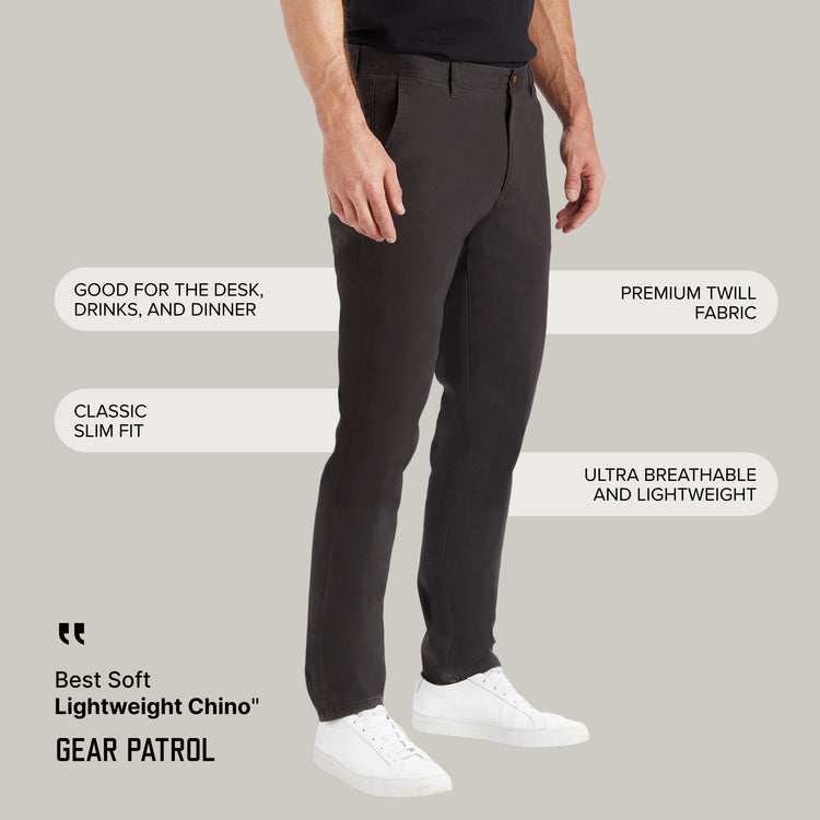 Men wearing Gris foncé Everyday Comfort Slim Chino Pants