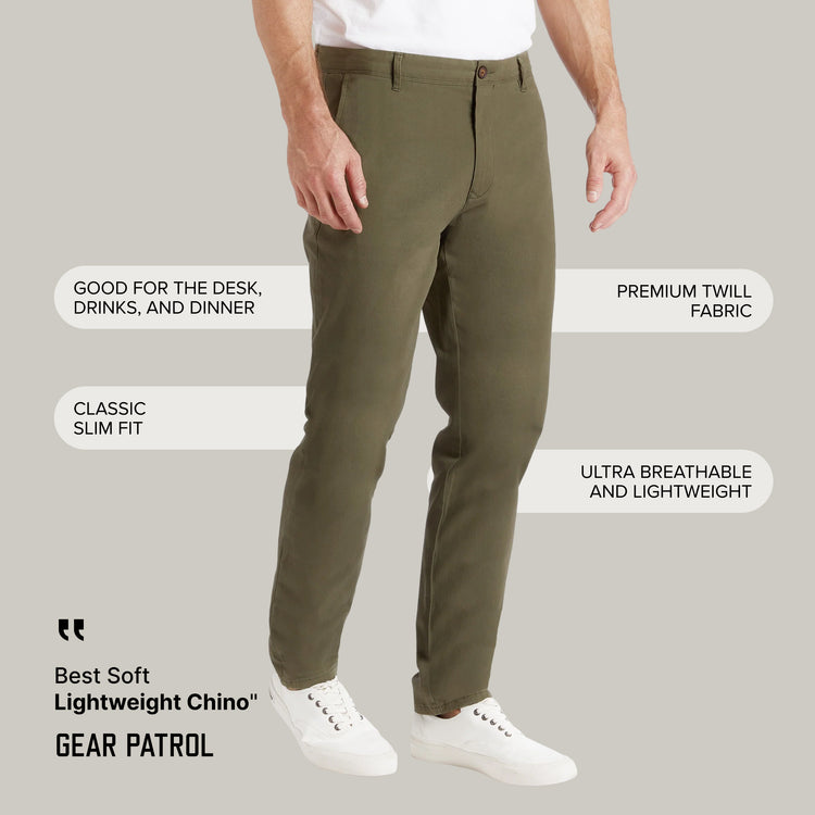 Men wearing Verde Everyday Comfort Slim Chino Pants