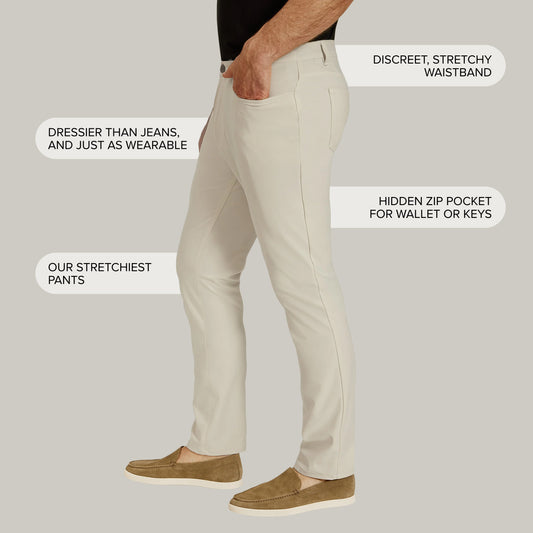 5 Pocket Travel Pants Stone travel-pants pants