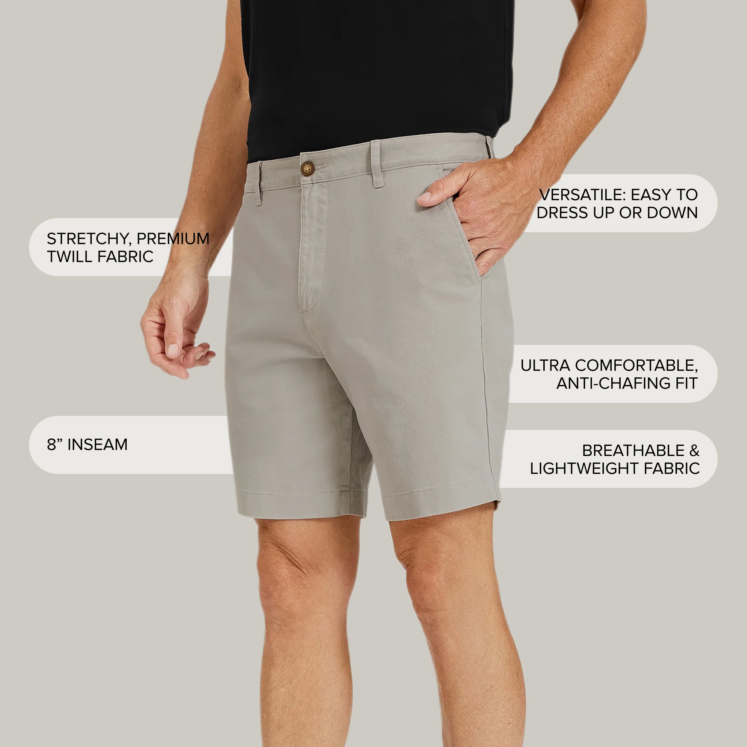 Men wearing Sand Stretch Chino Short
