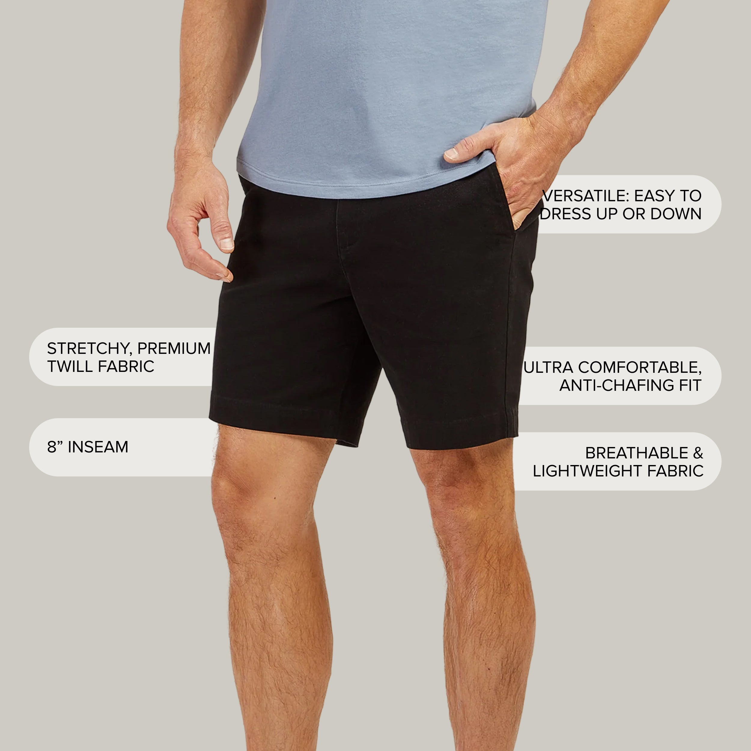 Men wearing Sand Stretch Chino Short