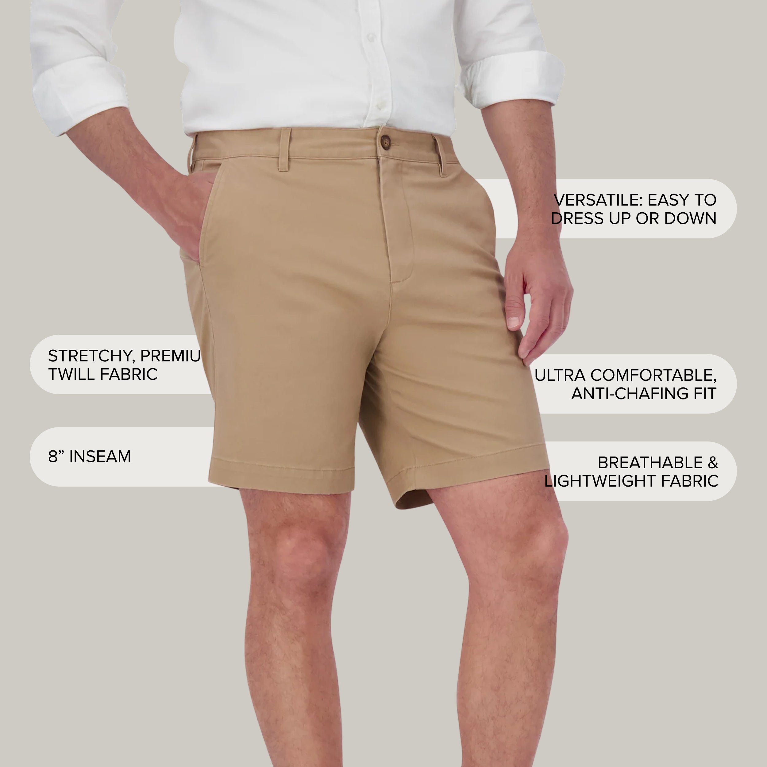 Men wearing Sand Stretch Chino Short