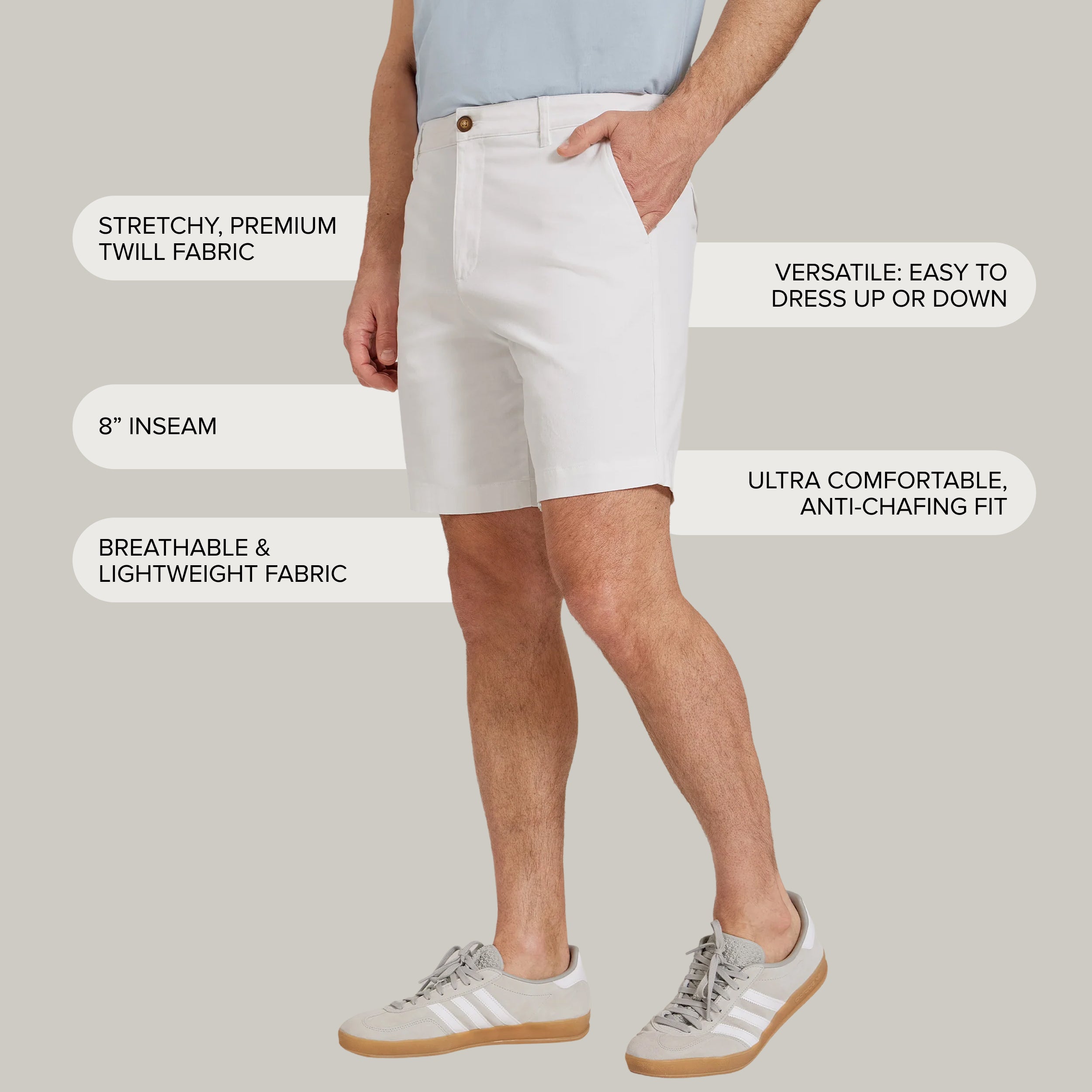 Men wearing Sand Stretch Chino Short
