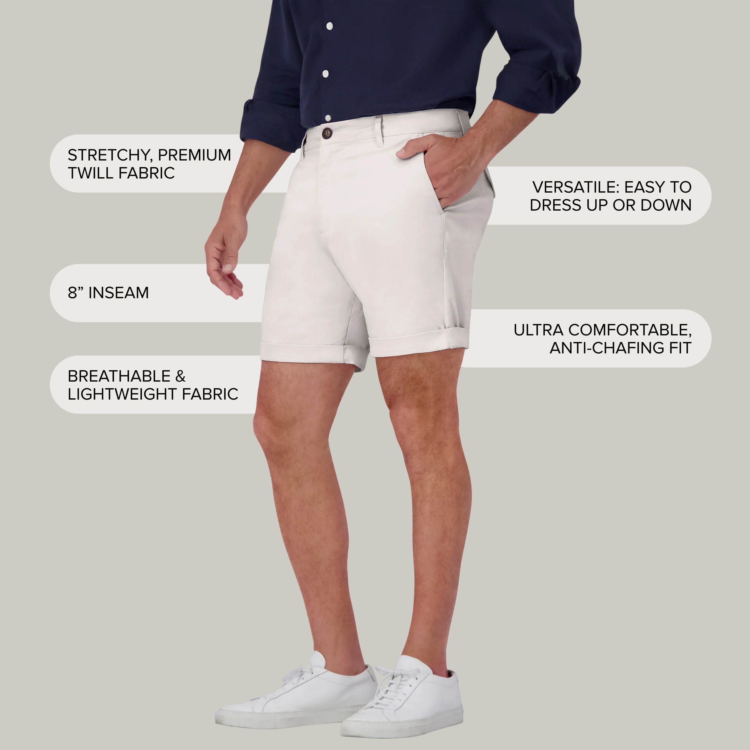 Men wearing Sand Stretch Chino Short