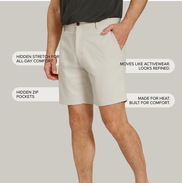 Men wearing Black Tech Shorts