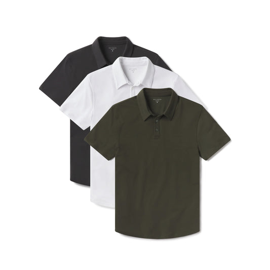 Luxe Performance Polo 3-Pack Forest Green/White/Dark Gray Luxe Polo shirts