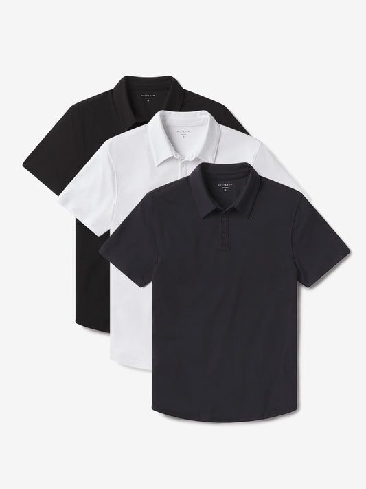 Luxe Performance Polo 3-Pack Black/Navy/White Luxe Polo shirts