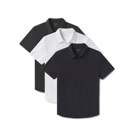 Luxe Performance Polo 3-Pack Navy/Dark Gray/White Luxe Polo shirts
